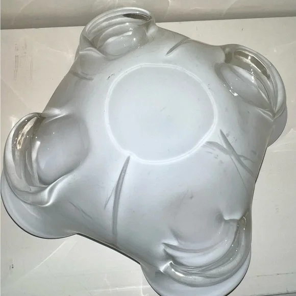 Vintage Murano Vetreria Fratelli Toso Rolled Sides Hollow Canes Cased Bowl - Picture 6 of 11